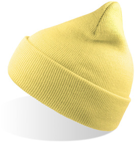 Шапка вязаная  двойная Wind-S, светло-жёлтый, 100% переработанный полиэстер (H254433-S.49)