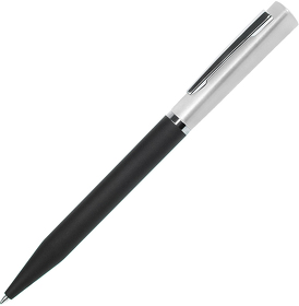 H38021/35/47 - M1, ручка шариковая, черный/серебристый, пластик, металл, софт-покрытие