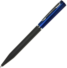 M1, ручка шариковая, черный/синий, пластик, металл, софт-покрытие