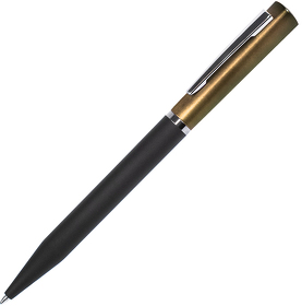 M1, ручка шариковая, черный/золотистый, пластик, металл, софт-покрытие (H38021/35/49)