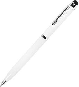 CLICKER TOUCH, ручка шариковая со стилусом для сенсорных экранов, белый/хром, металл (H36001/01)