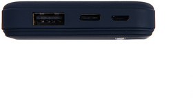Универсальный аккумулятор OMG Flash 5 (5000 мАч) с подсветкой и soft touch, синий, 9,8х6.3х1,3 см