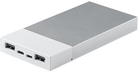 H24200/01 - Универсальный аккумулятор "Slim Pro" (10000mAh),белый, 13,8х6,7х1,5 см,пластик,металл