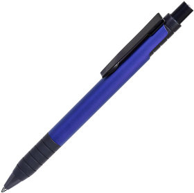H19608/24 - TOWER, ручка шариковая с грипом, синий/черный, металл/прорезиненная поверхность
