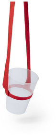 Ланъярд FRINLY для стакана, красный, полиэстер силикон, 2х45 см