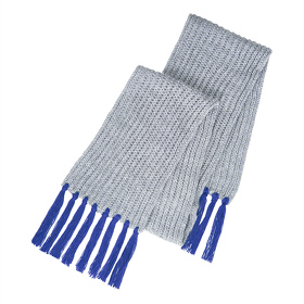 Вязаный комплект шарф и шапка GoSnow, меланж c фурнитурой, синий, 70% акрил,30% шерсть