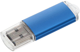H19301_16Gb/24 - USB flash-карта "Assorti" (16Гб), синяя, 5,8х1,7х0,8 см, металл