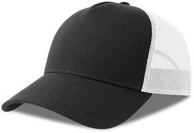Бейсболка RAPPER COTTON-S, п. заст, 5 клин, чёрн/белый, 80% х-к, 20% п-й х-к/100% п-й п/э, 280 г/м2 (H254179-S.351)
