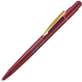 H12849/13 - MIR, ручка шариковая с золотистым клипом, бордо, пластик/металл