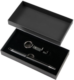 Набор ручка+ брелок ARCADA, черный, металл, пластик, картон (H37004/35)
