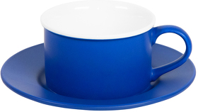Чайная пара ICE CREAM, синий с белым кантом, 200 мл, фарфор (H27600/24)