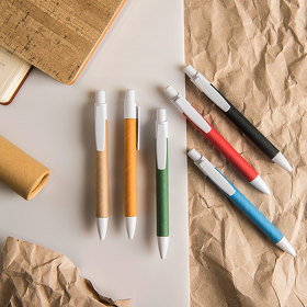 ECO TOUCH, ручка шариковая, оранжевый, картон/пластик