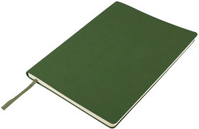 Бизнес-блокнот "Biggy", B5 формат, зеленый, серый форзац, мягкая обложка, в клетку (H21218/15/30)