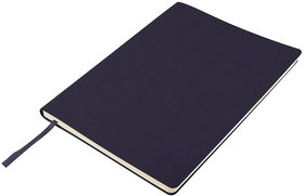 H21218/26/30 - Бизнес-блокнот "Biggy", B5 формат, темно-синий, серый форзац, мягкая обложка, в клетку