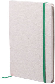 H346159/15 - Блокнот TELMAK, A5, хлопок, бежевый/зеленый