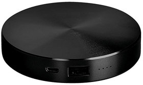 Универсальный аккумулятор "UFO" (6000mAh) в подарочной коробке, черный,8,6х1,5 см,металл (H23801/35)
