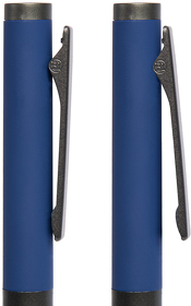 Ручка шариковая TRENDY, синий/темно-серый, металл, пластик, софт-покрытие