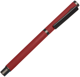 H40397/08/30 - Ручка шариковая TRENDY, красный/темно-серый, металл, пластик, софт-покрытие