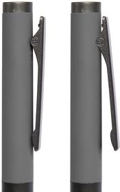 Ручка шариковая TRENDY, серый/темно-серый, металл, пластик, софт-покрытие