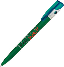 KIKI FROST SILVER, ручка шариковая, зелёный/серебристый, пластик