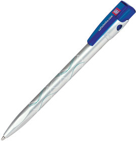 KIKI SAT, ручка шариковая, синий/серебристый, пластик