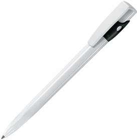 H390/35 - KIKI, ручка шариковая, черный/белый, пластик