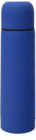 H344875/24 - Термос вакуумный "Flask",сталь с покрытием софт тач, синий, 500 мл.