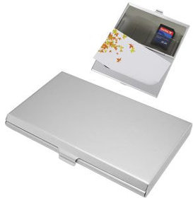 Визитница с кармашками для карт памяти; 9,3х6,2х0,8см; металл; лазерная гравировка (H5408)