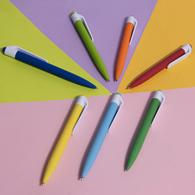 Ручка шариковая N16 soft touch, ченрный, пластик, цвет чернил синий