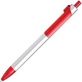 PIANO, ручка шариковая, серебристый/красный, металл/пластик