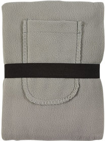 Плед "Уютный" с карманами для ног;  серый, 130x150см, 260 гр. вышивка (H20302/30)