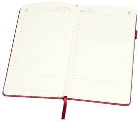 Ежедневник недатированный Linnie, А5, красный, кремовый блок