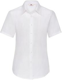 Рубашка "Lady-Fit Short Sleeve Oxford Shirt", белый, 70% х/б, 30% п/э, 130 г/м2 (H650000.30)