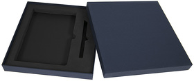 Коробка под ежедневник 130*210 мм и ручку, картон, темно-синий