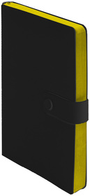 Ежедневник недатированный Stellar, А5, черный, кремовый блок, с желтым обрезом