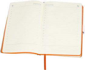 Ежедневник недатированный Stellar, А5, черный, кремовый блок, с оранжевым обрезом