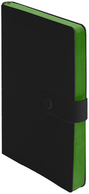 Ежедневник недатированный Stellar, А5, черный, кремовый блок, с зеленым обрезом