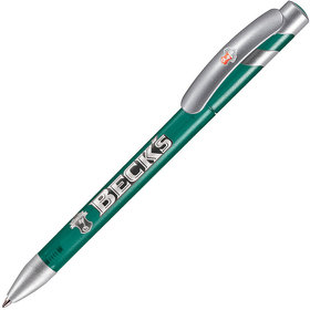 H432/66 - MANDI SAT, ручка шариковая, зеленый/серебристый, пластик
