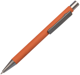 H40392/05/30 - Ручка шариковая FACTOR, оранжевый/темно-серый, металл, пластик, софт-покрытие