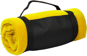 H20300/03 - Плед "Color"; желтый; 130х150 см; флис 200 гр/м2; шелкография, вышивка