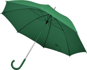 H7425/15 - Зонт-трость с пластиковой ручкой, механический; зеленый; D=103 см; 100% полиэстер; шелкография