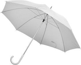 Зонт-трость с пластиковой ручкой, механический; белый; D=103 см; 100% полиэстер; шелкография (H7425/01)