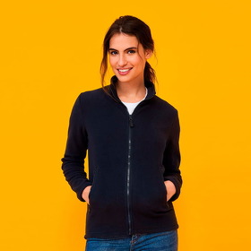 Толстовка на молнии женская NORMAN WOMEN, черный, 100% п/э, 220 г/м2