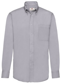 H651140.OC - Рубашка "Long Sleeve Oxford Shirt", светло-серый, 70% х/б, 30% п/э, 135 г/м2