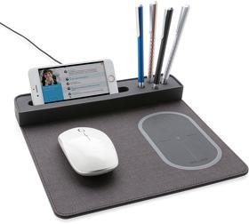Коврик для мышки с беспроводным зарядным устройством, 5W и USB