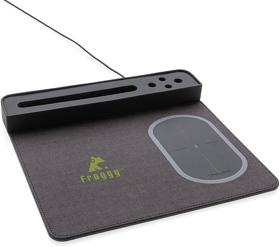 Коврик для мышки с беспроводным зарядным устройством, 5W и USB