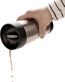 Вакуумная термокружка  для кофе Easy clean, серебряный