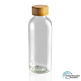 Бутылка для воды из rPET (стандарт GRS) с крышкой из бамбука FSC® (XP433.090)
