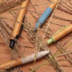 Ручка из бамбука и пшеничной соломы