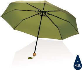XP850.577 - Компактный зонт Impact из RPET AWARE™ с бамбуковой рукояткой, d96 см